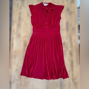 Beautiful Maggy London Red Necktie Pleated Dress